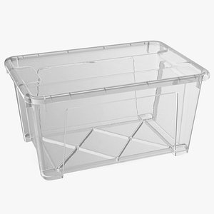 small transparent plastic container 3D