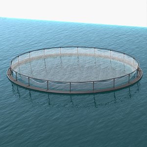 Offshore Aquaculture Ring with Protective Netting