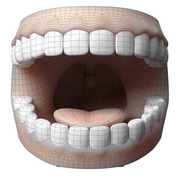 3D cartoon teeth gums tongue model - TurboSquid 1559606