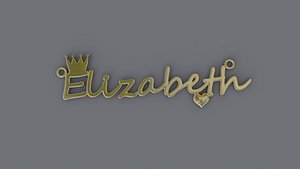 Jewelry Necklace Pendant Elizabeth  3D Print 3D model