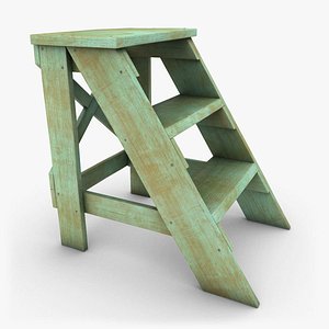 3ds realistic antique ladder green