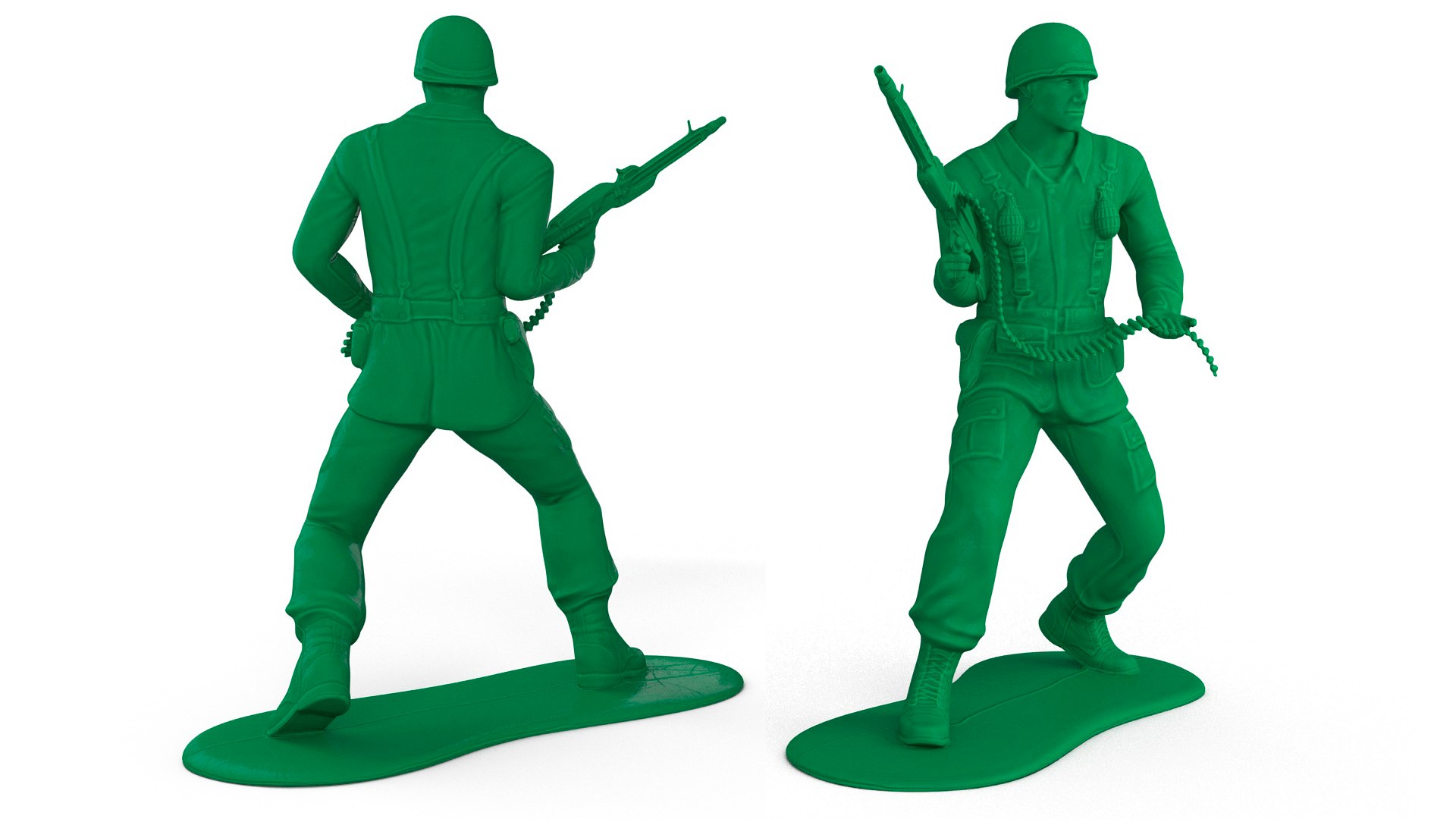 Green Plastic Toy Soldier With Machine Gun 3D Model - TurboSquid 2198572