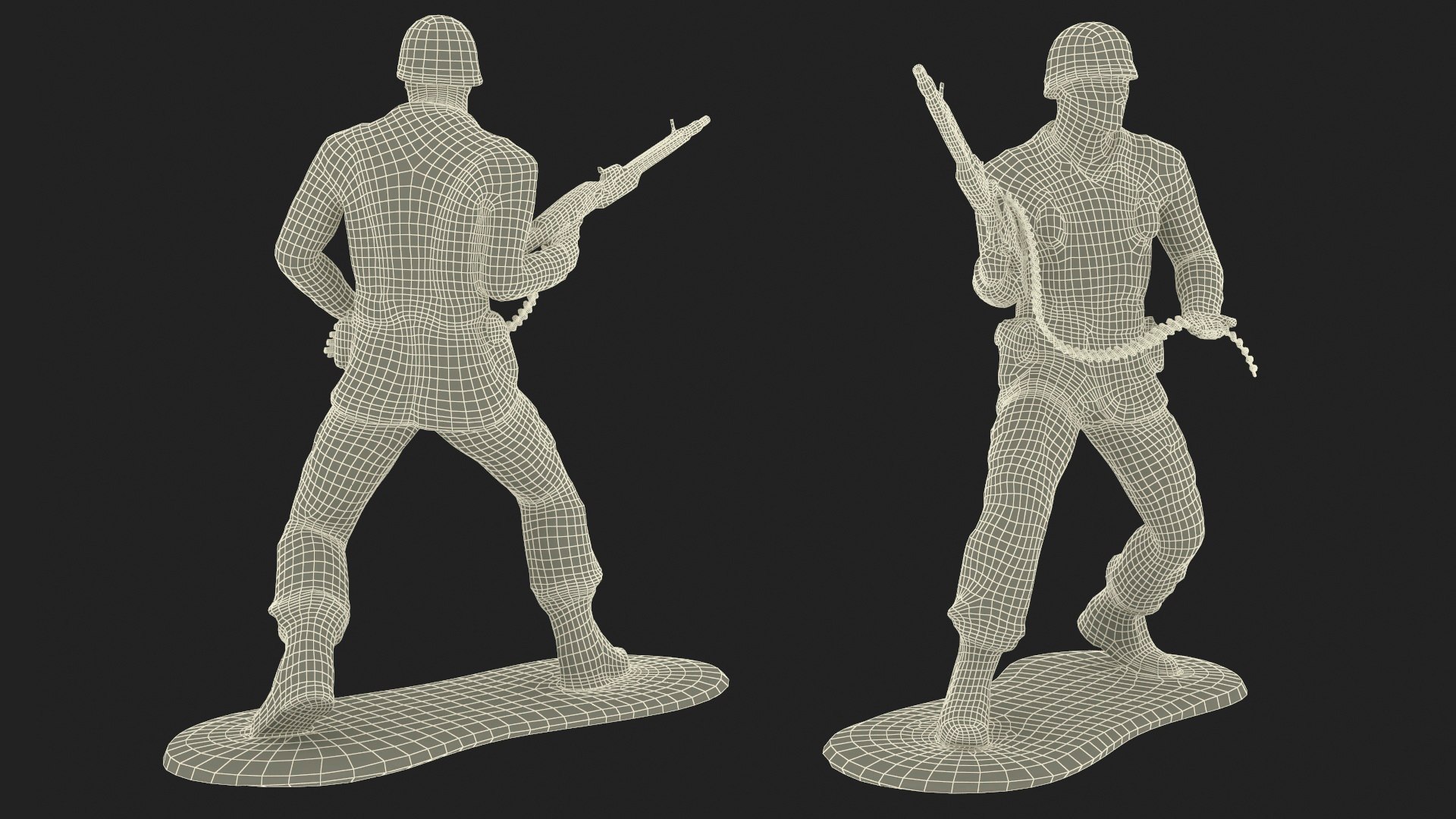 Green Plastic Toy Soldier With Machine Gun 3D Model - TurboSquid 2198572