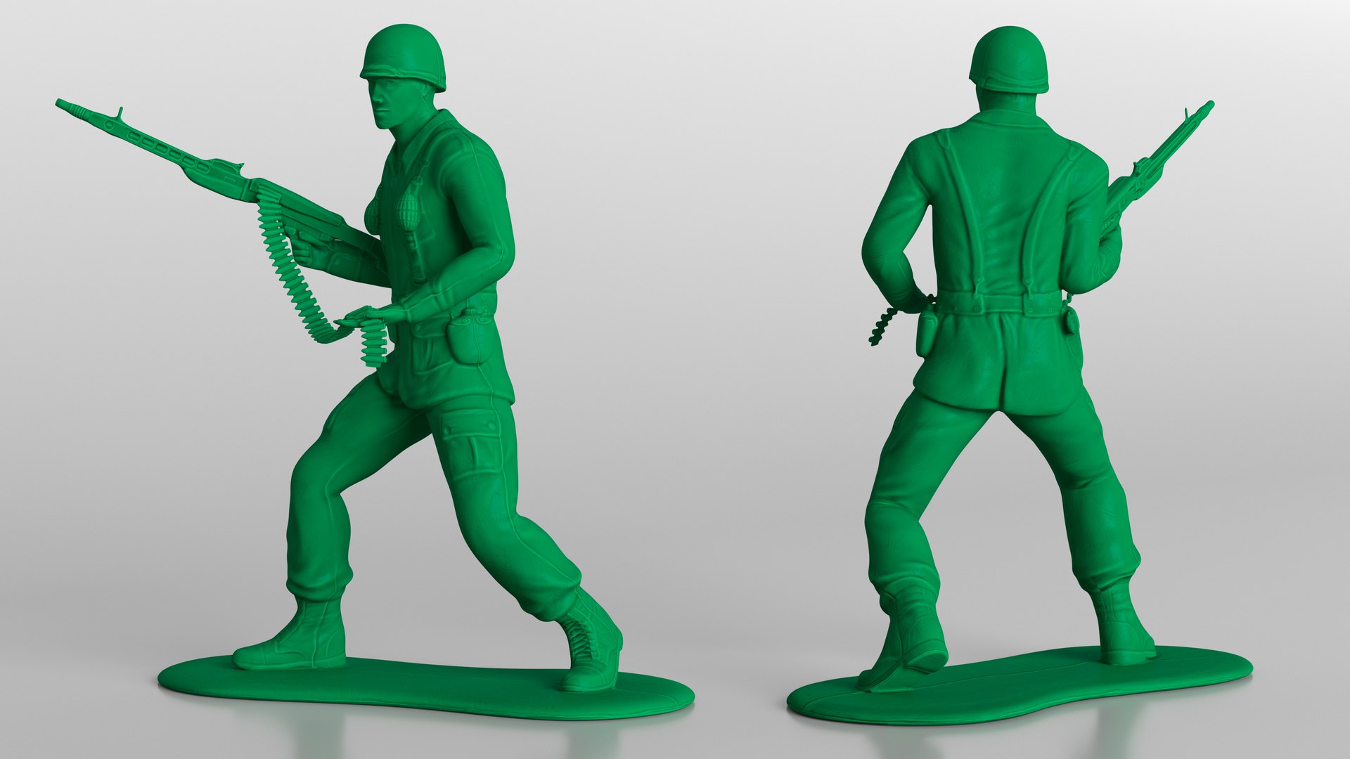 Green Plastic Toy Soldier With Machine Gun 3D Model - TurboSquid 2198572