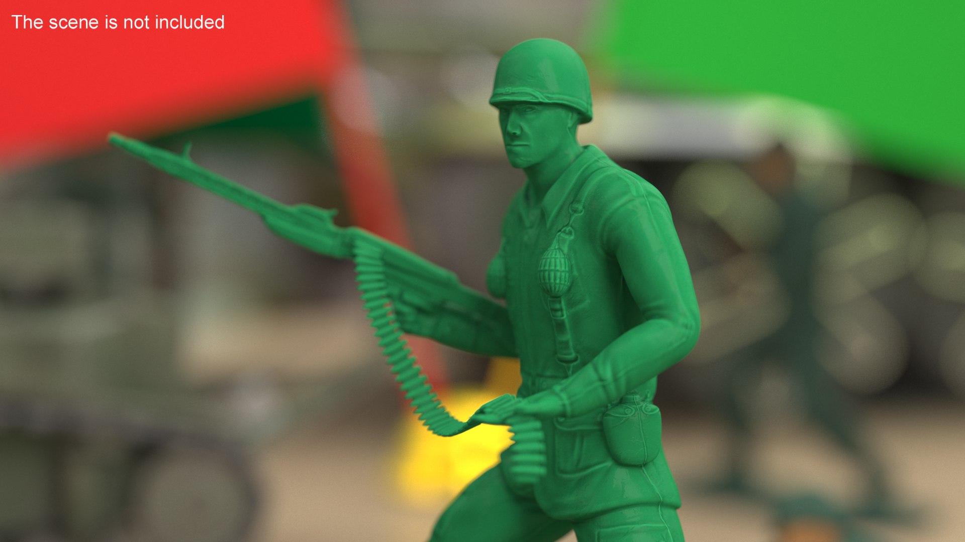 Green Plastic Toy Soldier With Machine Gun 3D Model - TurboSquid 2198572