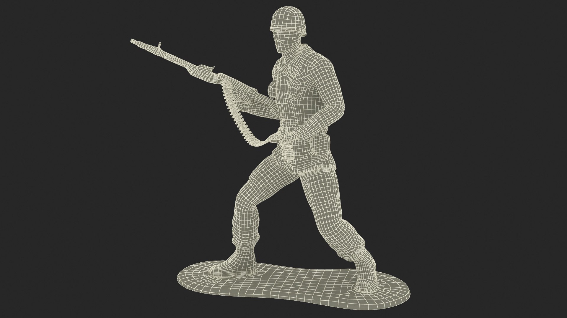 Green Plastic Toy Soldier With Machine Gun 3D Model - TurboSquid 2198572