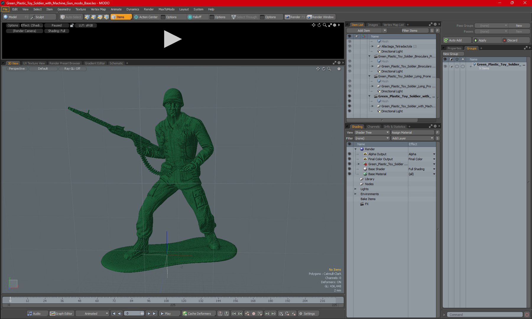 Green Plastic Toy Soldier With Machine Gun 3D Model - TurboSquid 2198572