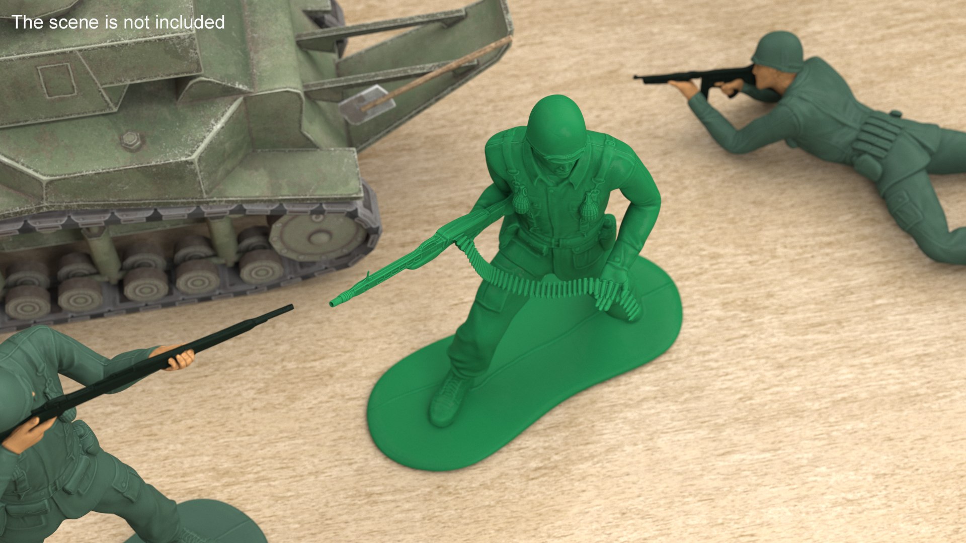 Green Plastic Toy Soldier With Machine Gun 3D Model - TurboSquid 2198572
