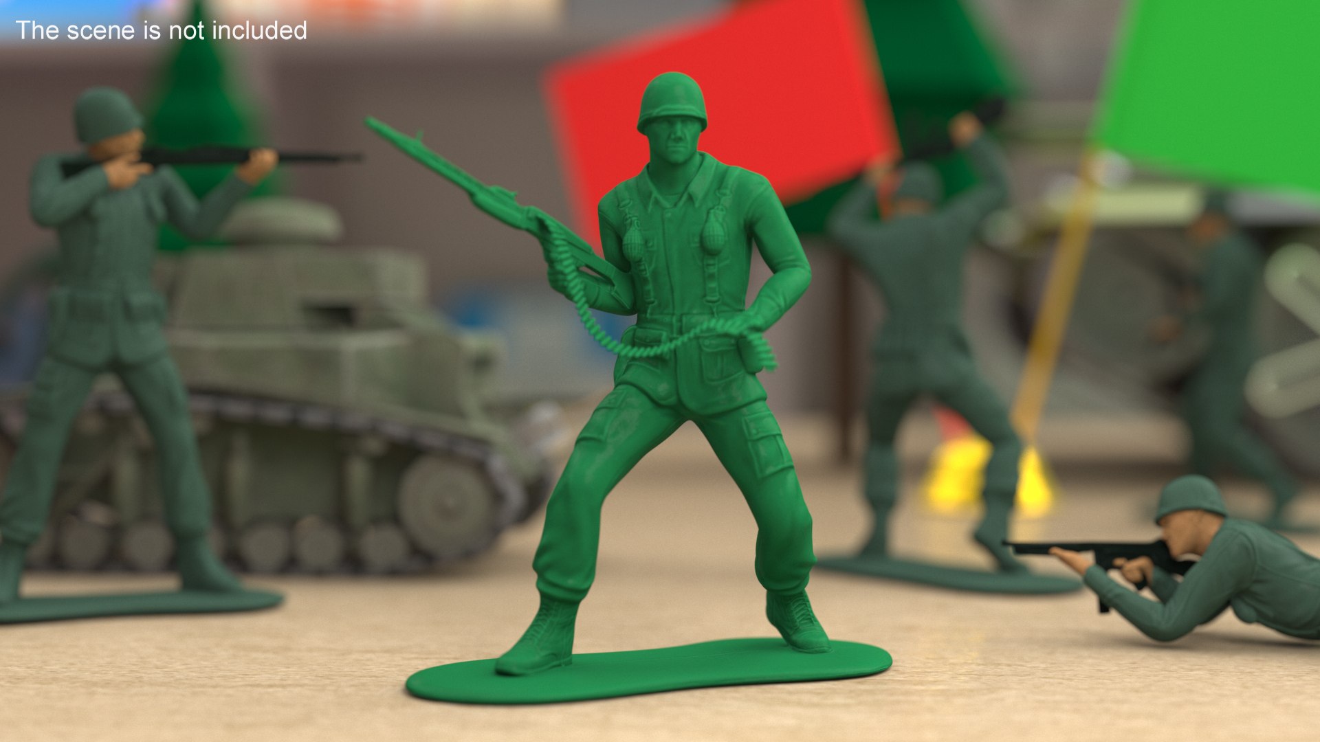 Green Plastic Toy Soldier With Machine Gun 3D Model - TurboSquid 2198572