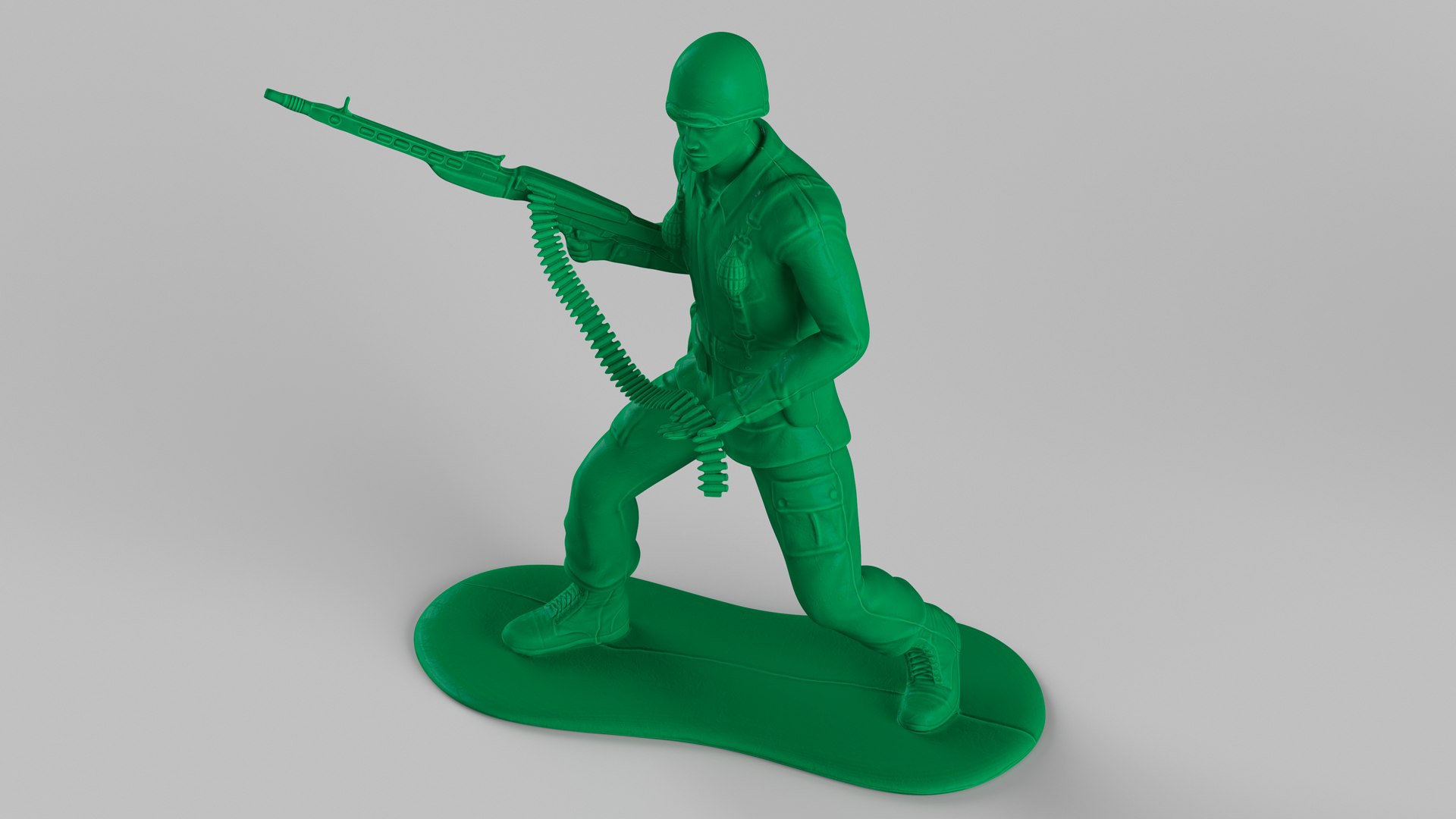 Green Plastic Toy Soldier With Machine Gun 3D Model - TurboSquid 2198572