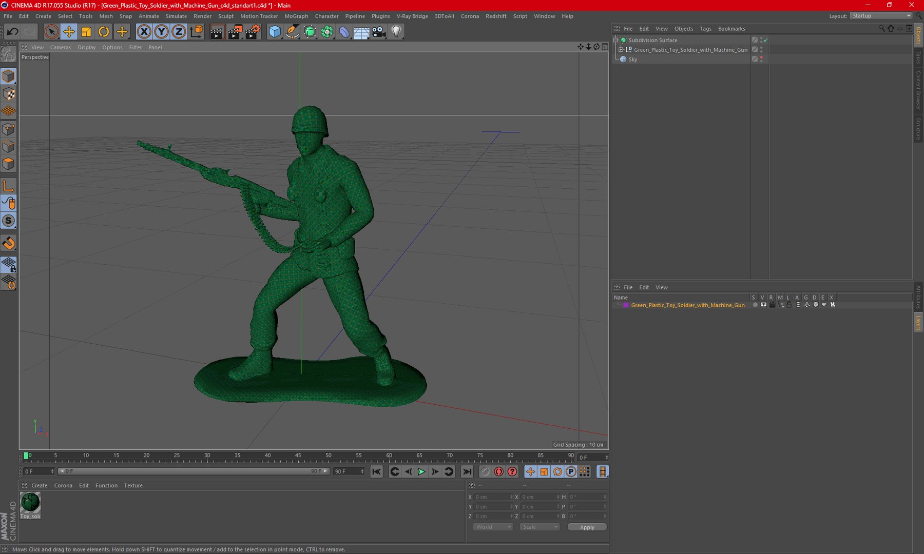 Green Plastic Toy Soldier With Machine Gun 3D Model - TurboSquid 2198572