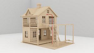 Deluxe Two-Story Outdoor Kids Playset  Treehouse 3D Model 3D