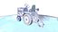 Old Red Garden Tractor Worn and Rusty