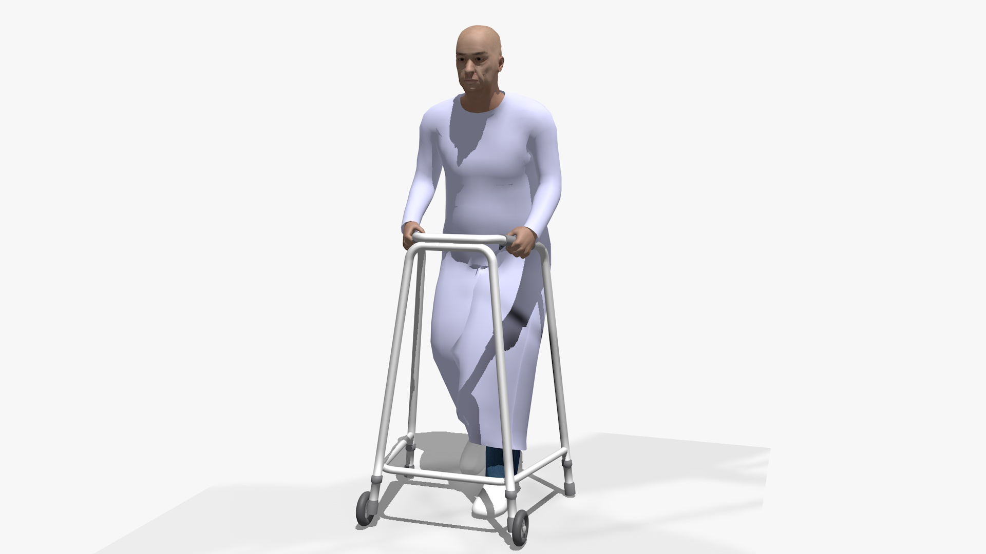 3D Old Man Walking Frame Model - TurboSquid 1611199