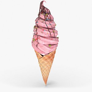 Strawberry Ice Cream Cone