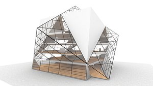 VR art Gallery 8 two cubes 3D