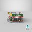 Low Poly Cartoon Pizza Restaurant