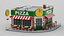 Low Poly Cartoon Pizza Restaurant