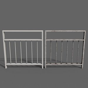 PBR Pedestrian Guard Rail White V4 model