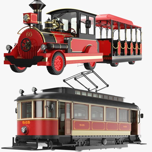 3D Two Detailed Trains
