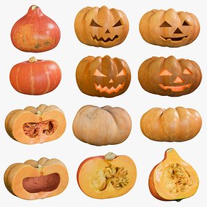 realistic pumpkin candle 3D model