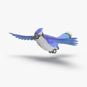 bird----blue-bird-flying 3D model
