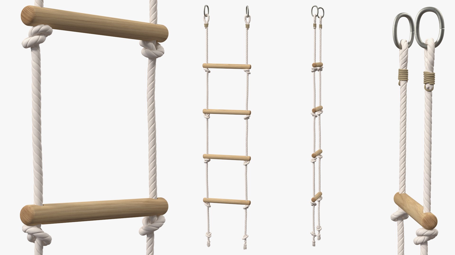 Wooden Rope Ladder 3D model preview