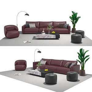 3D Leather sofa set