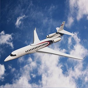 Lowpoly Dassault Falcon 8x private jet