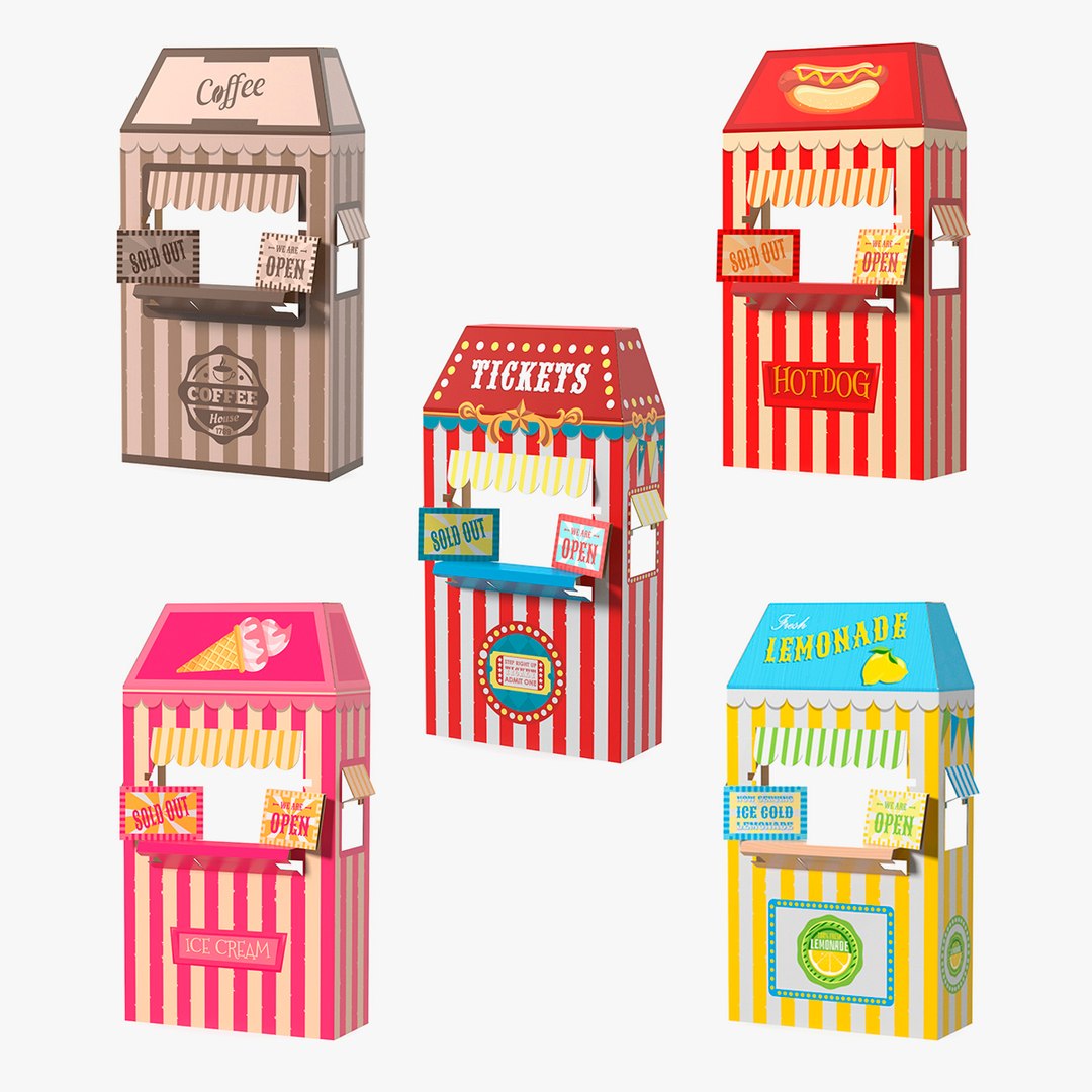 Cardboard Stands Collection 3 3D model preview