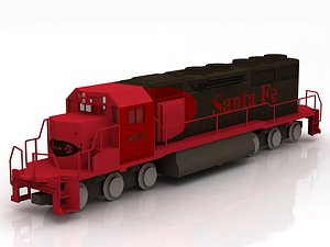 3D Locomotive EMD SD40-2 SF Snoot model