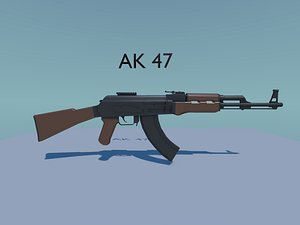 AK-47 Low Poly - Functional Animated Rifle Model model