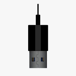 USB A Male Adapter 3D