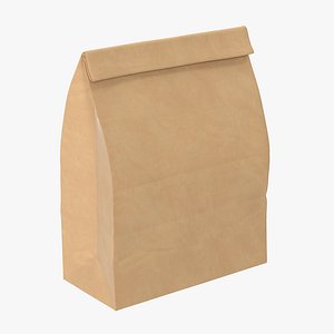 Grocery Bag No Handle Mockup Large Closed