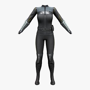 3D Futuristic Sci-Fi Full Outfit Jacket Pants Arm Shield model