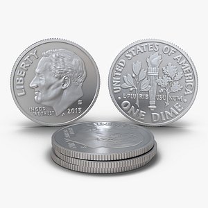 dime united states coin 3d model