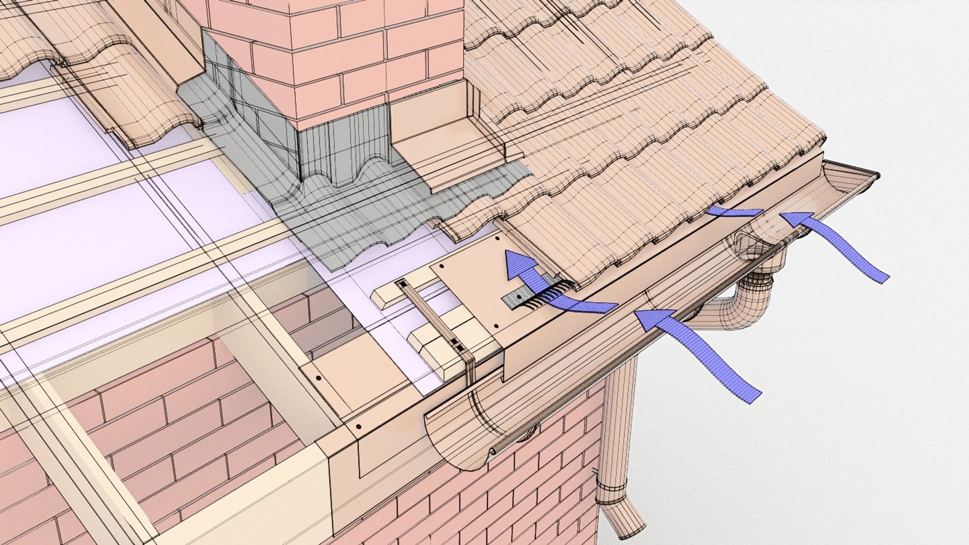 Roof Gutter Model - TurboSquid 1529186