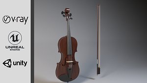 Violin model with bow