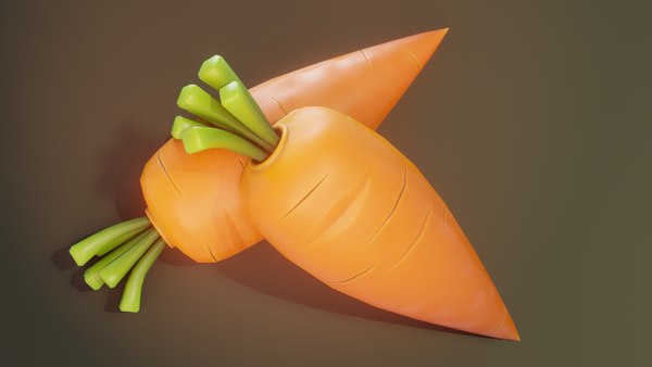 Cartoon Carrot 3D Model model