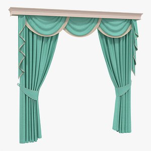Curtain 6 Green 3D Model