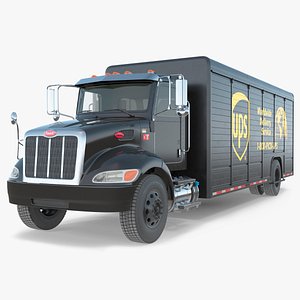 Peterbilt 337 UPS Branded Box Truck Black 3D