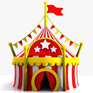 cartoon circus tent 3d model
