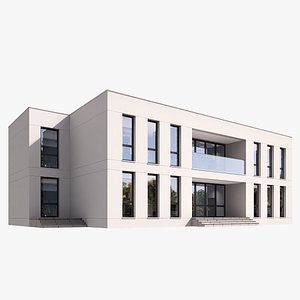 3D Modern 2-Story Administrative Office Building Exterior 3D Model