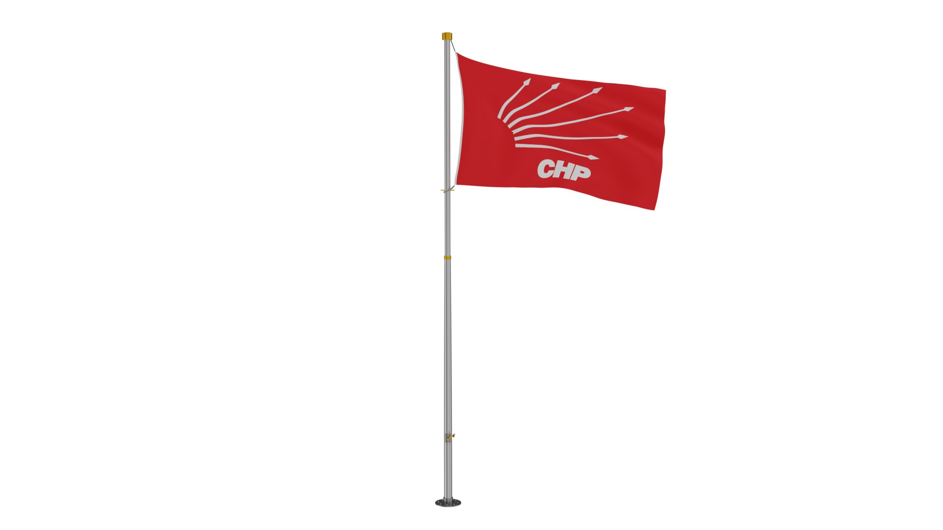 3D Pole Flag CHP Republican Peoples Party Model - TurboSquid 2211249