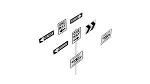 Road Sign US R6 Series One Way And Divided Highway