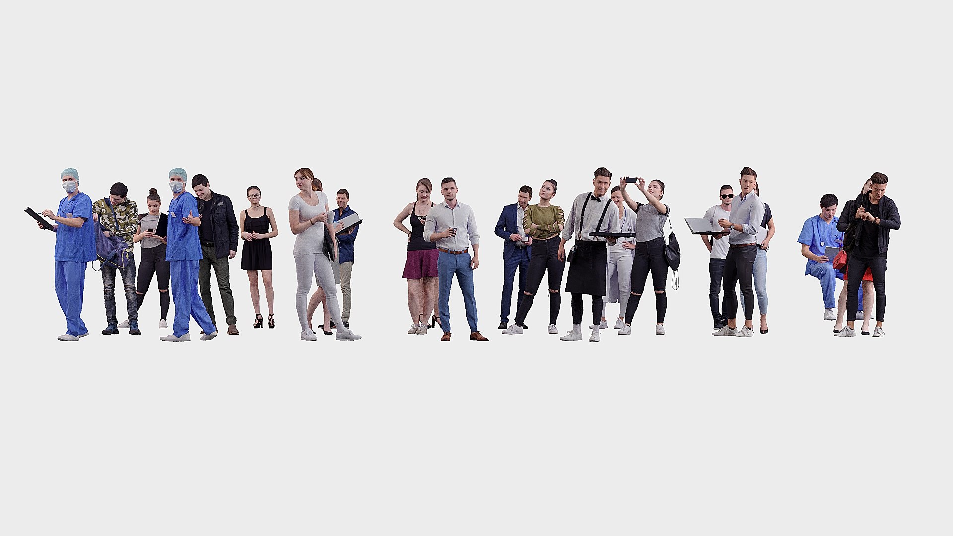 A Collection Of Random People In Different Poses Model - TurboSquid 2402321
