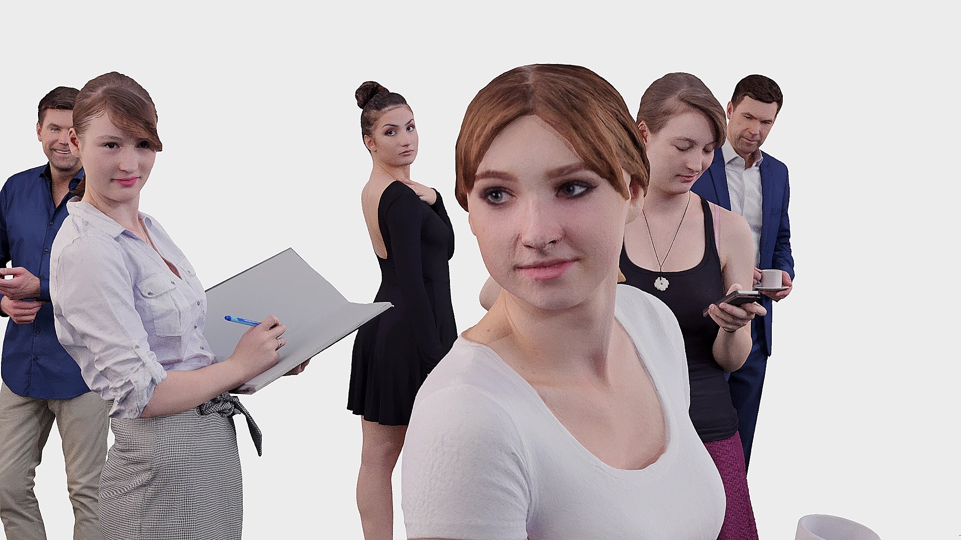 A Collection Of Random People In Different Poses Model - TurboSquid 2402321