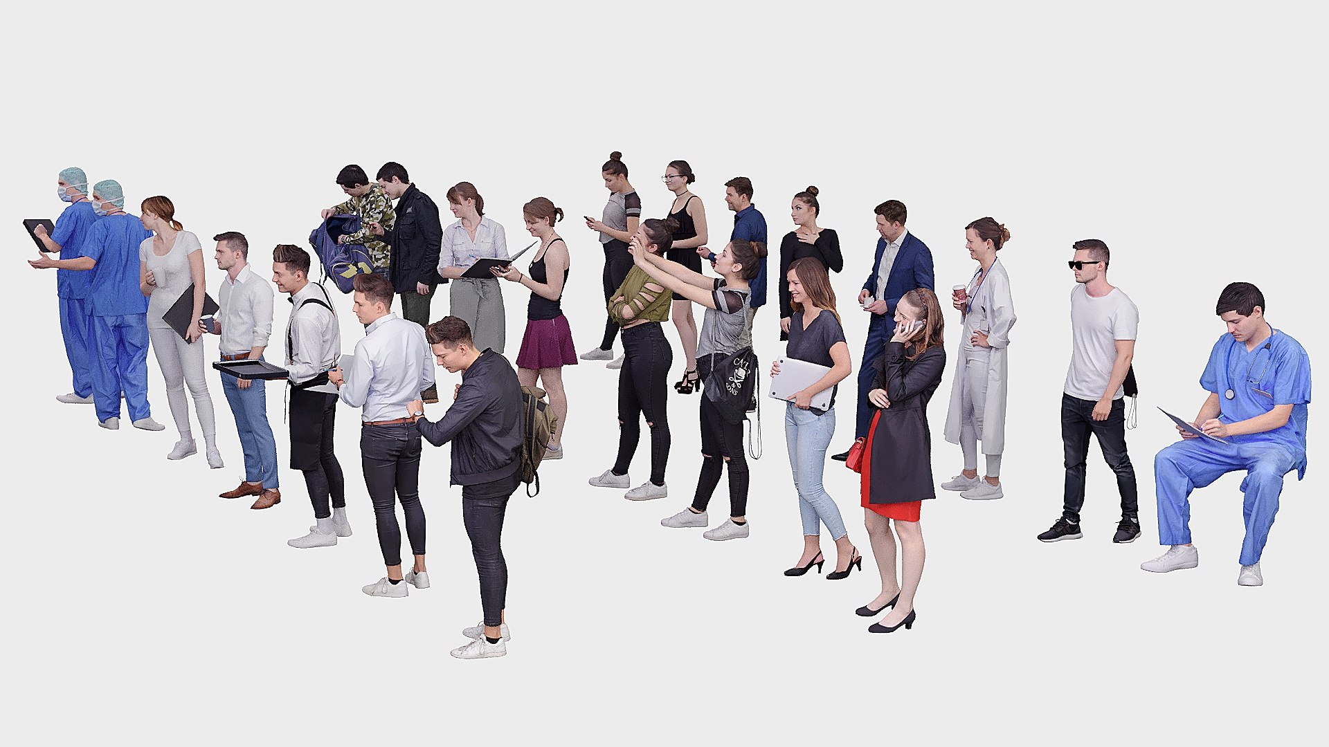 A Collection Of Random People In Different Poses Model - TurboSquid 2402321