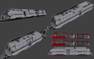 3d model armored train maglev