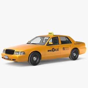 crown victoria yellow taxi 3D model